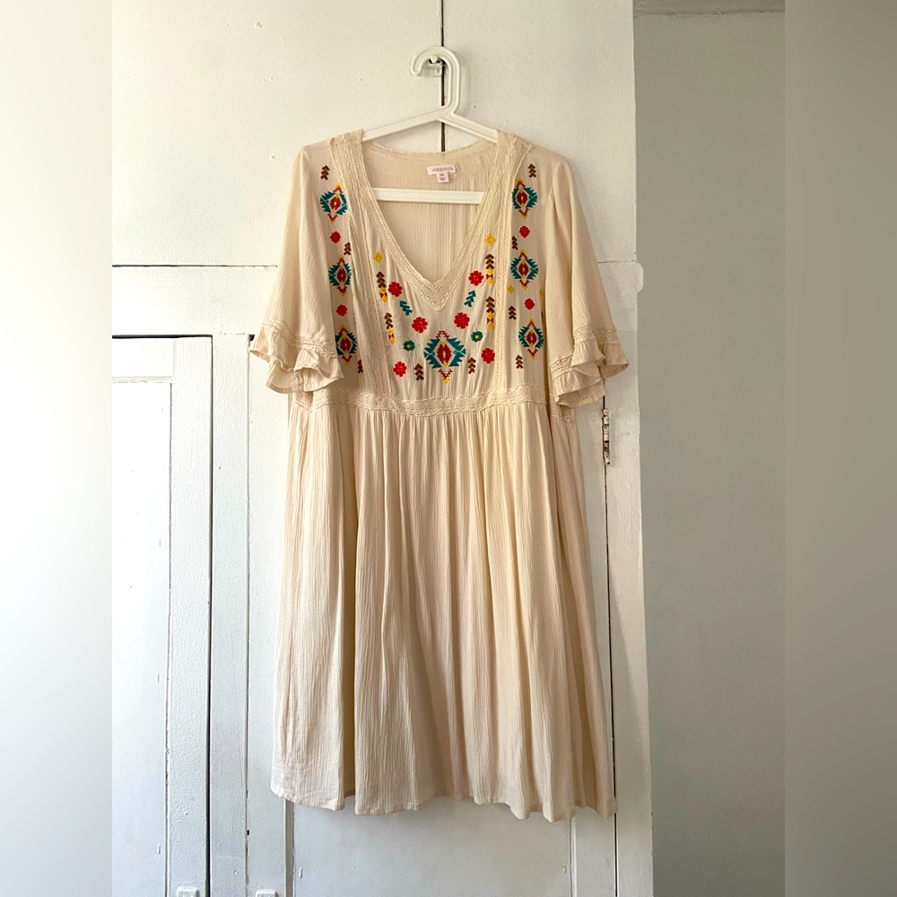 Boho embroidered dress